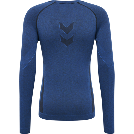 hmlTE MIKE SEAMLESS T-SHIRT L/S, INSIGNIA BLUE/BLACK MELANGE hmlTE MIKE SEAMLESS T-SHIRT L/S, INSIGNIA BLUE/BLACK MELANGE, packshot
