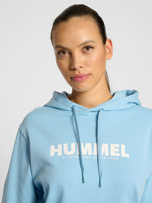hmlLEGACY LOGO HOODIE, PLACID BLUE, model