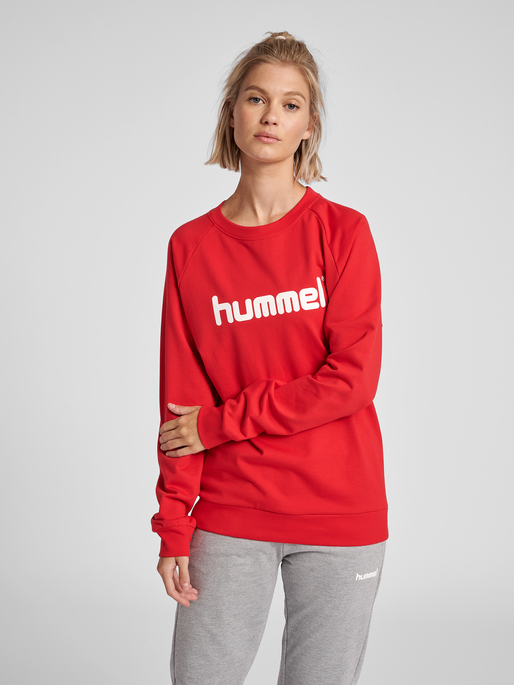 hummel GO COTTON SWEATSHIRT - TRUE RED | hummel.dk