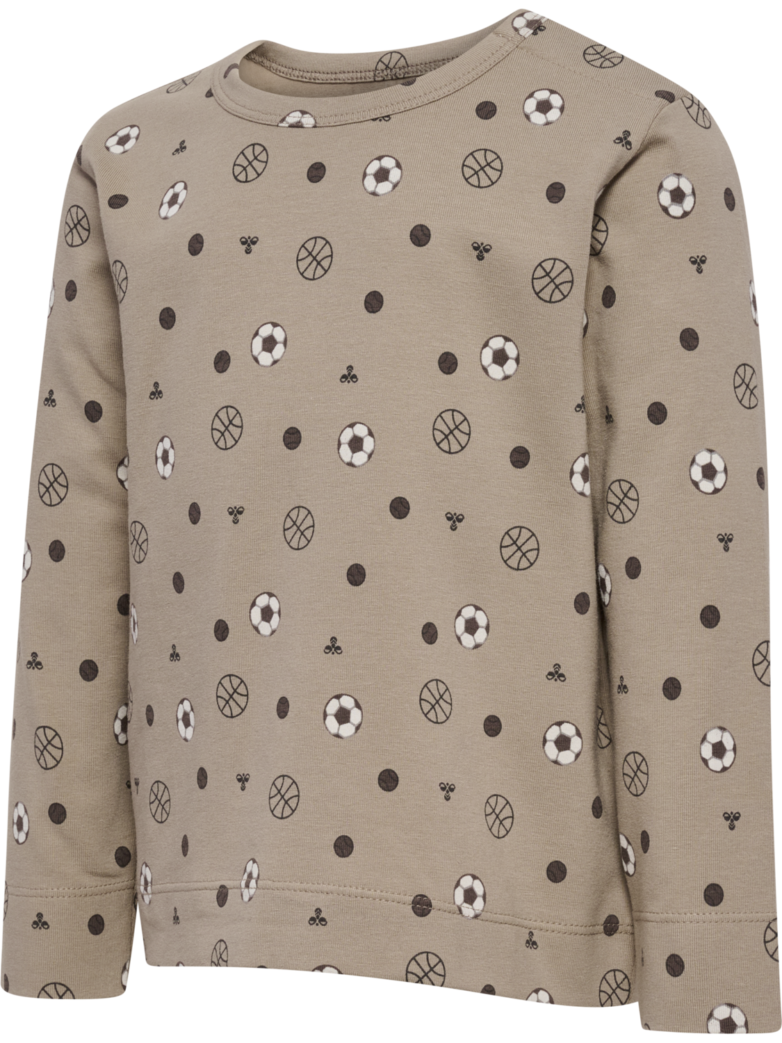 hmlMINI AOP T-SHIRT L/S, VINTAGE KHAKI, packshot