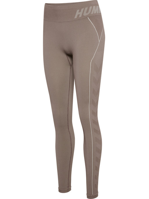 hmlTE CHRISTEL SEAMLESS MW TIGHTS, CHATEAU GRAY/DRIFTWOOD MELANGE hmlTE CHRISTEL SEAMLESS MW TIGHTS, CHATEAU GRAY/DRIFTWOOD MELANGE, packshot
