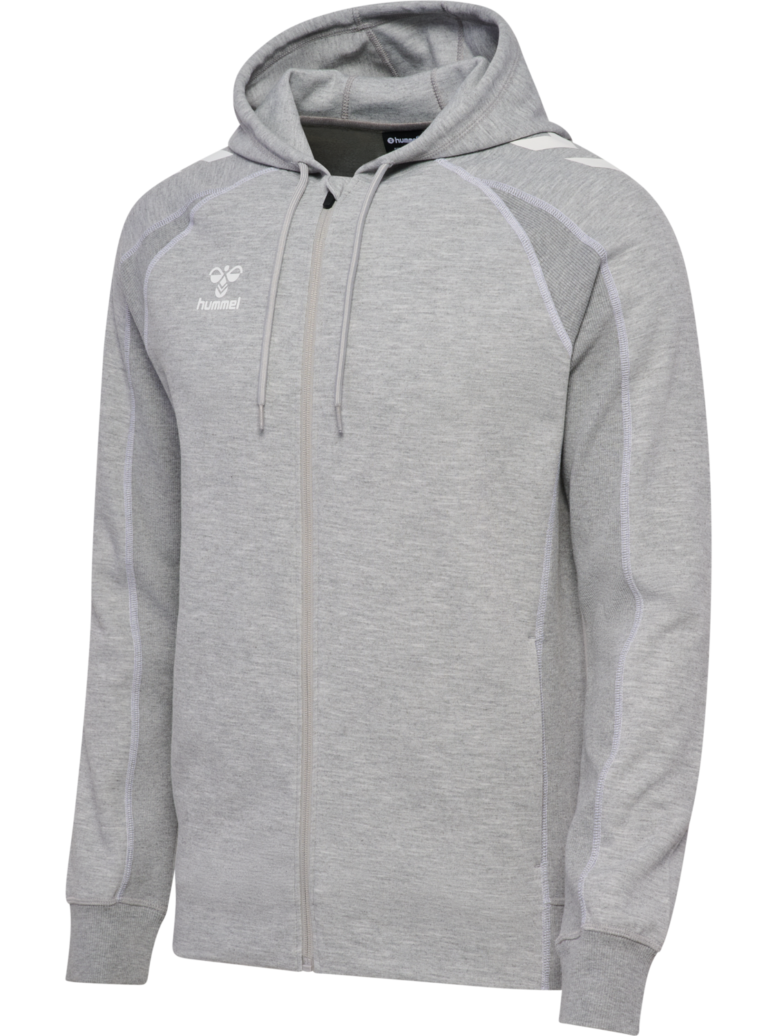 hmlMOVE 2.0 ZIP HOODIE, GREY MELANGE, packshot