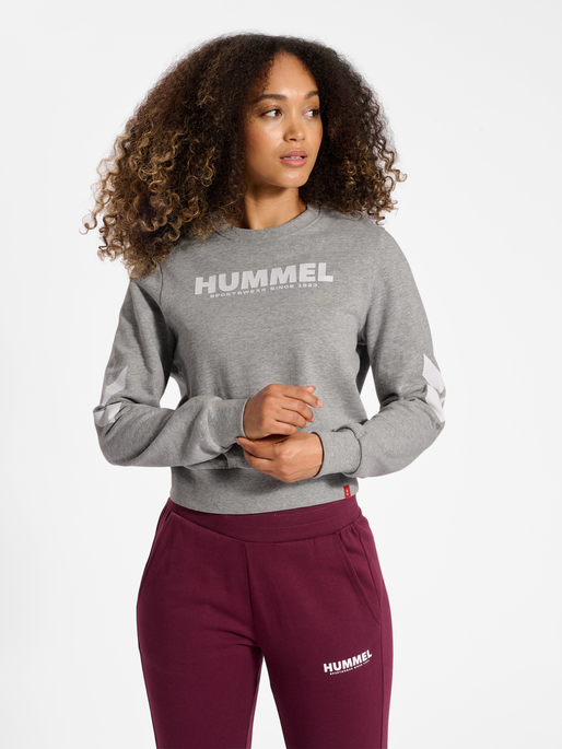 hmlLEGACY WOMAN SWEATSHIRT, GREY MELANGE, model