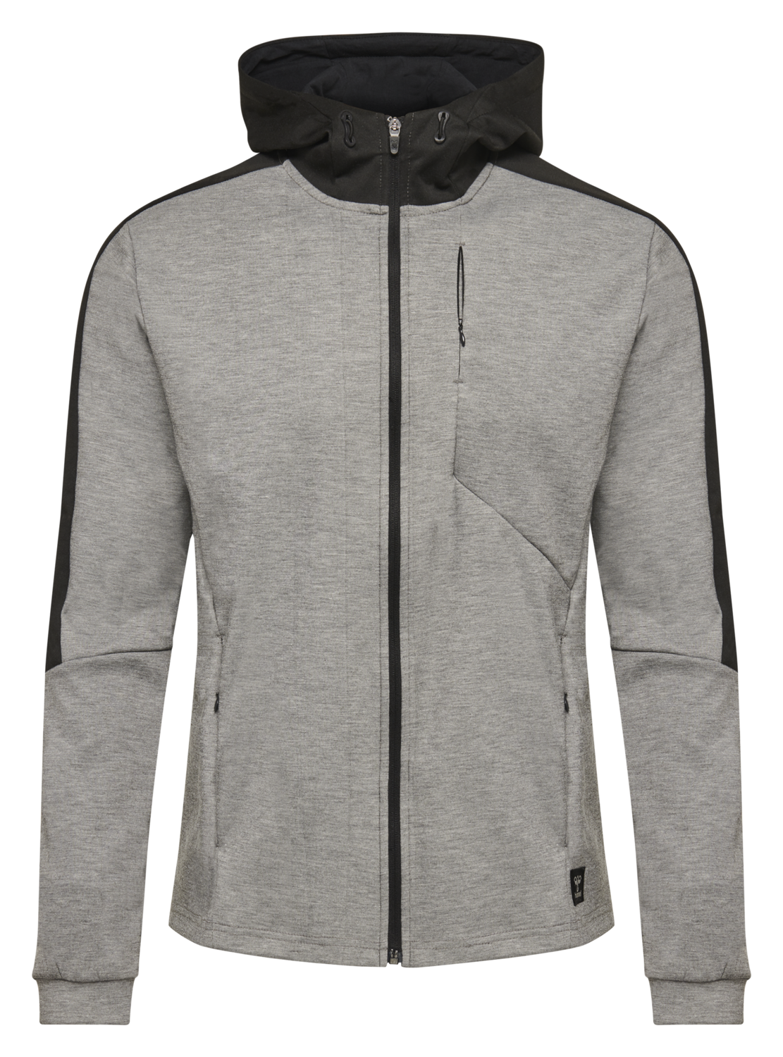 hmlTROPPER ZIP HOODIE, GREY MELANGE, packshot