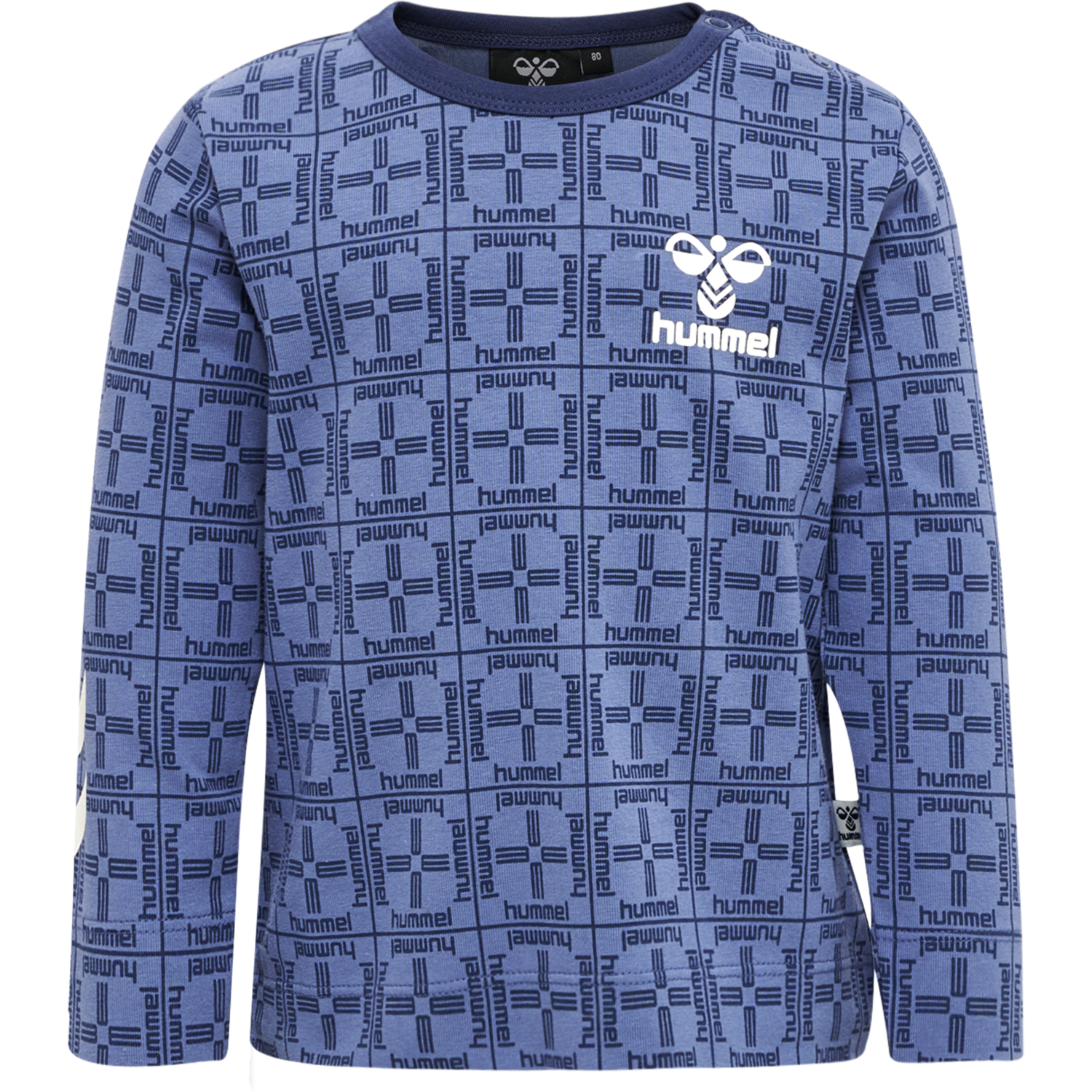 hmlCHECK T-SHIRT L/S, BLUE HORIZON, packshot