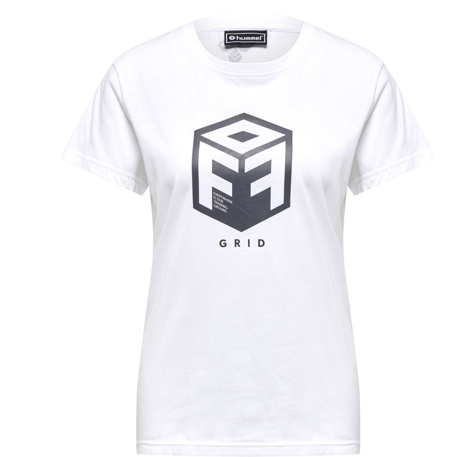 hmlOFFGRID COTTON JERSEY S/S WO, WHITE/FORGED IRON, packshot