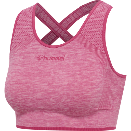 hmlMT UNA SEAMLESS SPORTS TOP, AZALEA PINK MELANGE, packshot