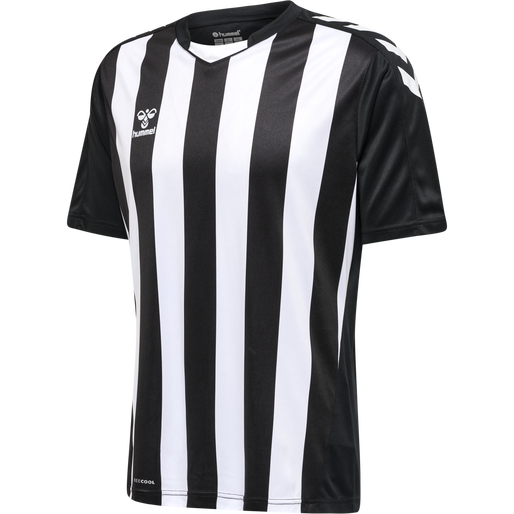 hmlCORE XK STRIPED JERSEY S/S, BLACK/WHITE, packshot