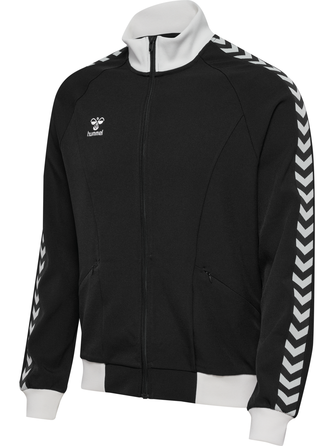 hmlROOT TRACK ZIP JACKET, BLACK, packshot