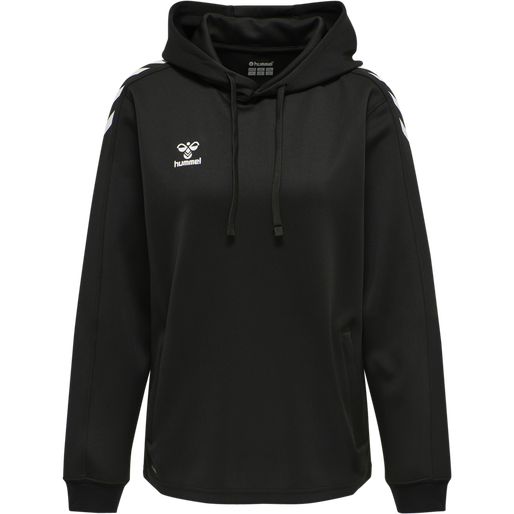 hmlCORE XK POLY SWEAT HOODIE WOMAN, BLACK, packshot