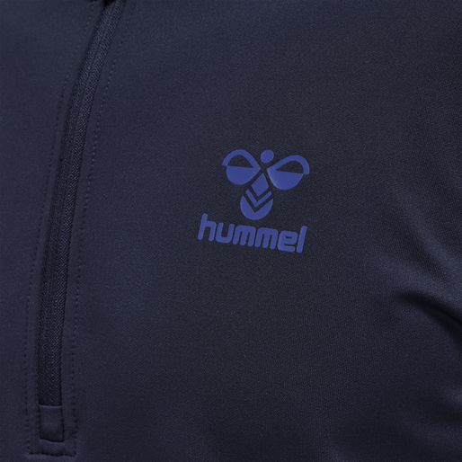 hmlPRO GRID HALF ZIP TRAINING L/S, MARITIME BLUE/SURF THE WEB, packshot