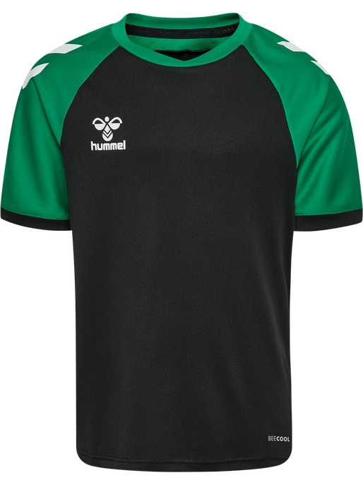 hmlMATCH LEAGUE JERSEY S/S KIDS, BLACK/JELLY BEAN hmlMATCH LEAGUE JERSEY S/S KIDS, BLACK/JELLY BEAN, packshot