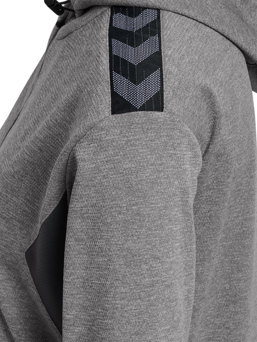 hmlAUTHENTIC PL ZIP HOODIE WOMAN, GREY MELANGE, packshot