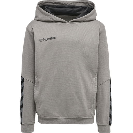hmlAUTHENTIC KIDS POLY HOODIE, GREY MELANGE, packshot