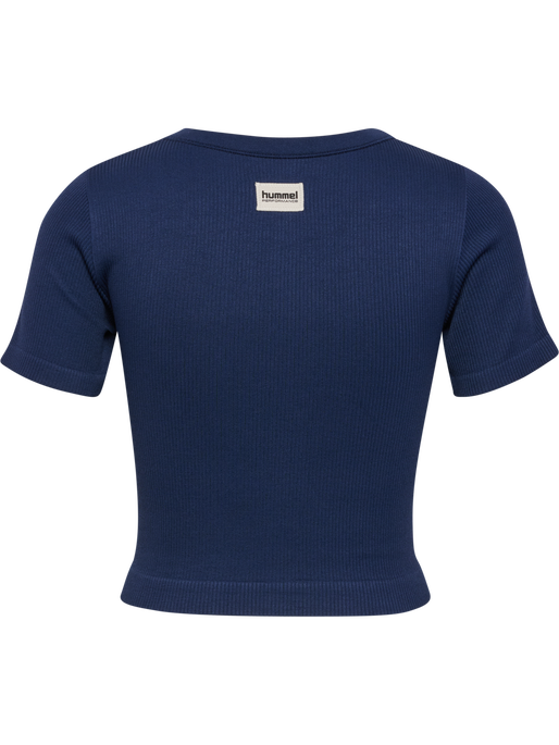 hmlPULSE SEAMLESS RIB W T-SHIRT S/S, DRESS BLUES, packshot