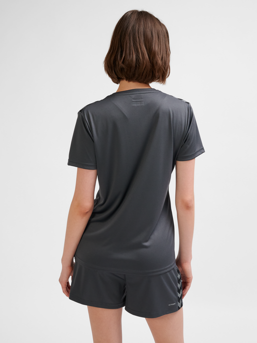 hmlAUTHENTIC PL JERSEY S/S WOMAN, ASPHALT, model