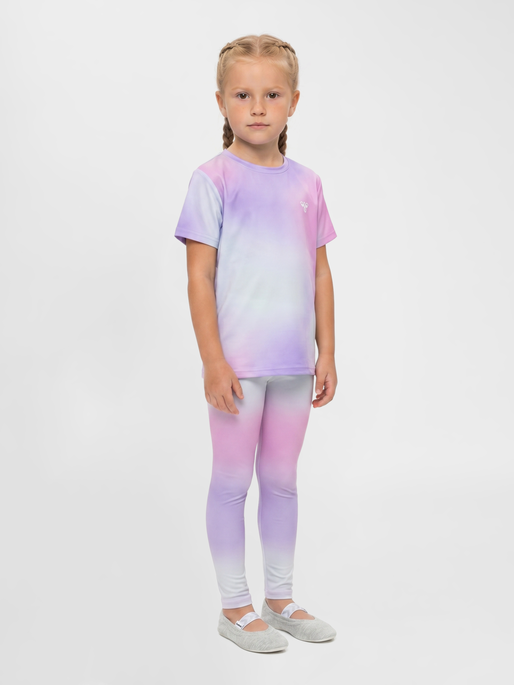 hmlJR GRADIENT GYM TIGHTS, PASTEL LAVENDER, model