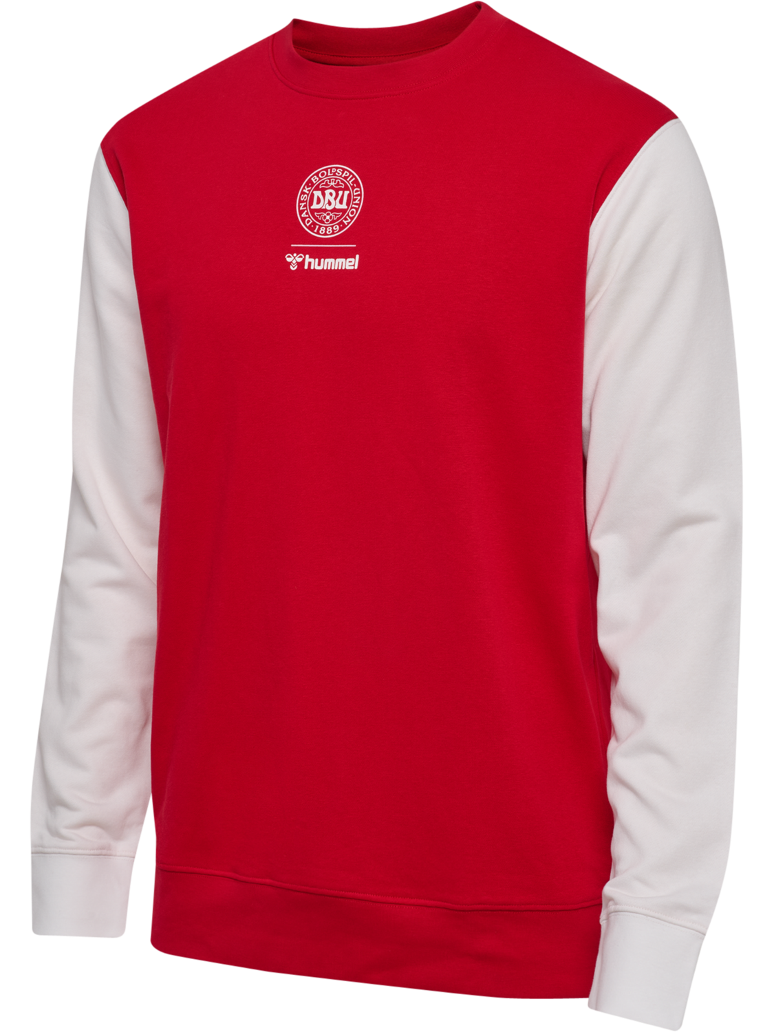 DBU 26 FAN RED-WHITE CREW NECK, TANGO RED/WHITE, packshot