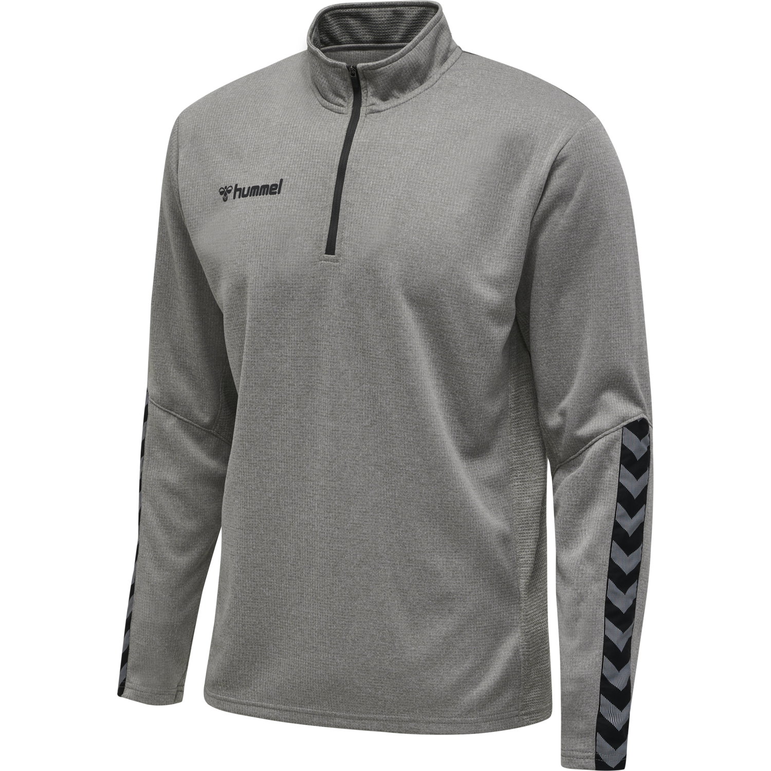 hmlAUTHENTIC KIDS HALF ZIP SWEATSHI, GREY MELANGE, packshot