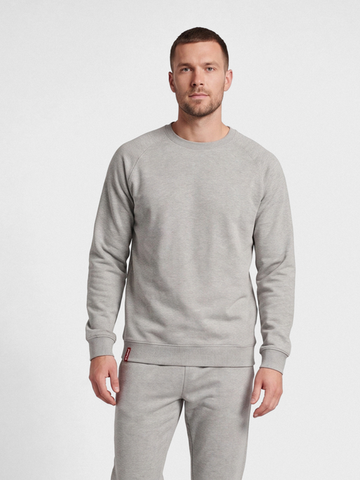 hmlRED CLASSIC SWEATSHIRT, GREY MELANGE, model