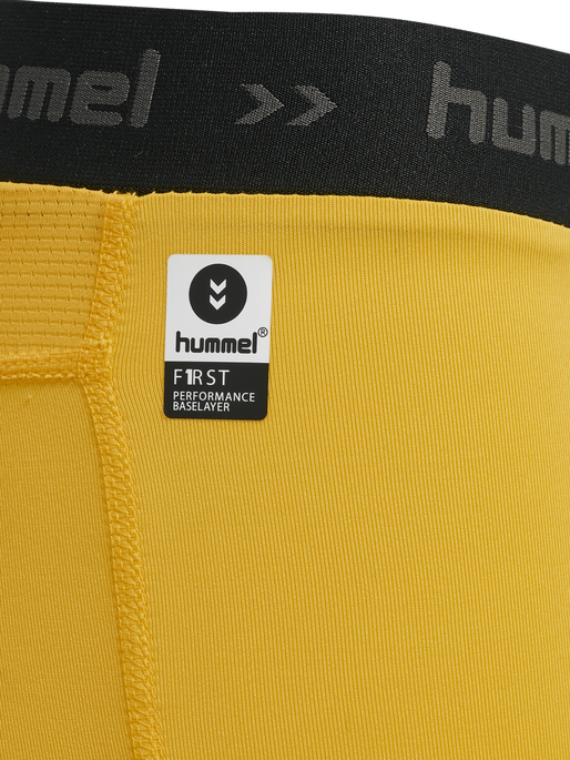 HUMMEL FIRST PERFORMANCE KIDS TIGHT SHORTS, SPORTS YELLOW, packshot