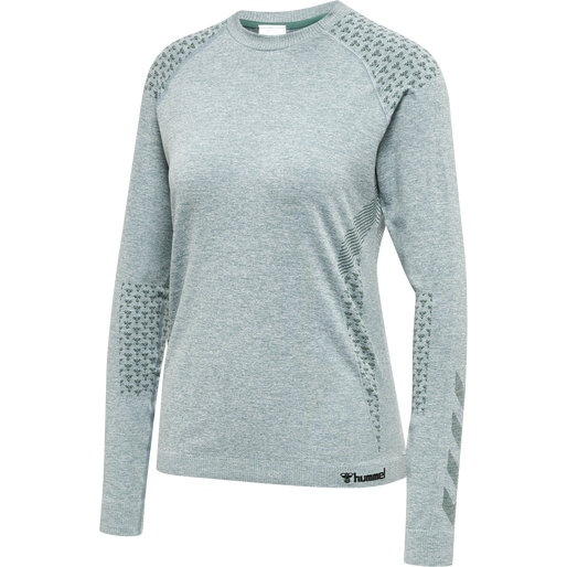 hmlCI SEAMLESS T-SHIRT L/S, NORTH ATLANTIC MELANGE, packshot