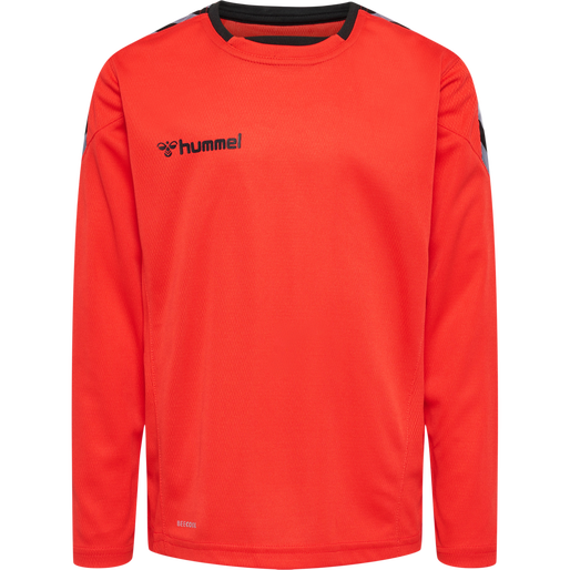 hmlAUTHENTIC KIDS POLY JERSEY L/S, FIRE RED, packshot