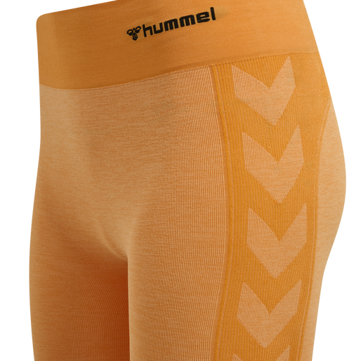 hmlCLEA SEAMLESS MID WAIST TIGHTS, BLAZING ORANGE/CARROT CURL MELANGE, packshot