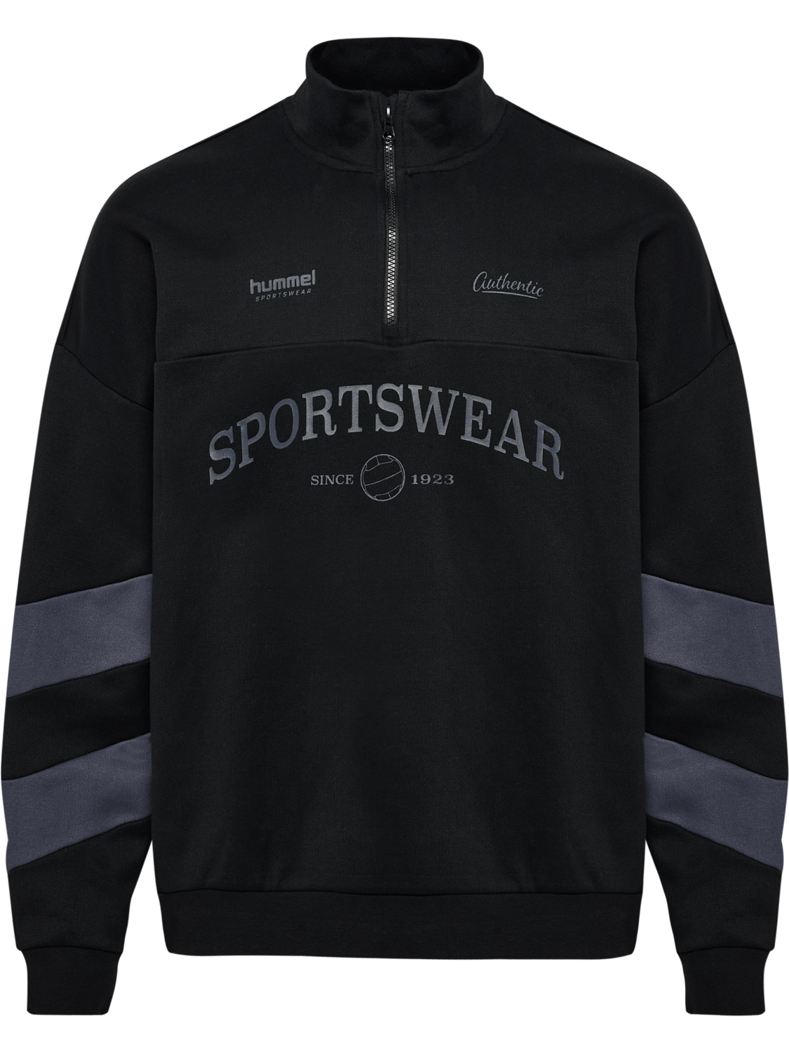 hmlOVERSIZED HALFZIP SW, BLACK/EBONY, packshot