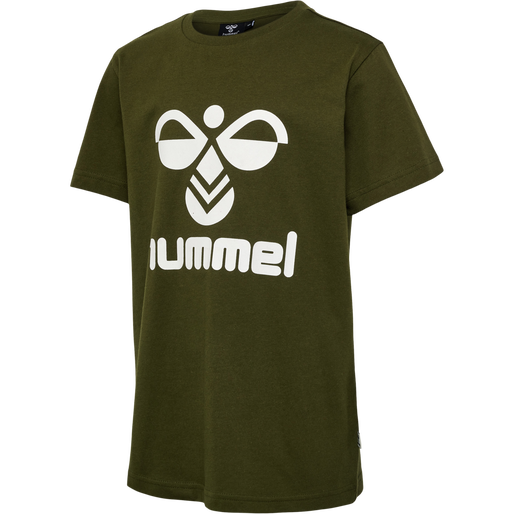 hmlTRES T-SHIRT S/S 2-PK, SIERRA/DARK OLIVE, packshot