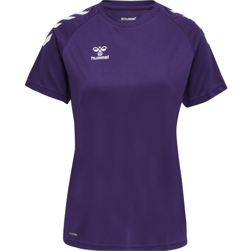 hmlCORE XK CORE POLY TEE  S/S WOMAN, ACAI/WHITE, packshot