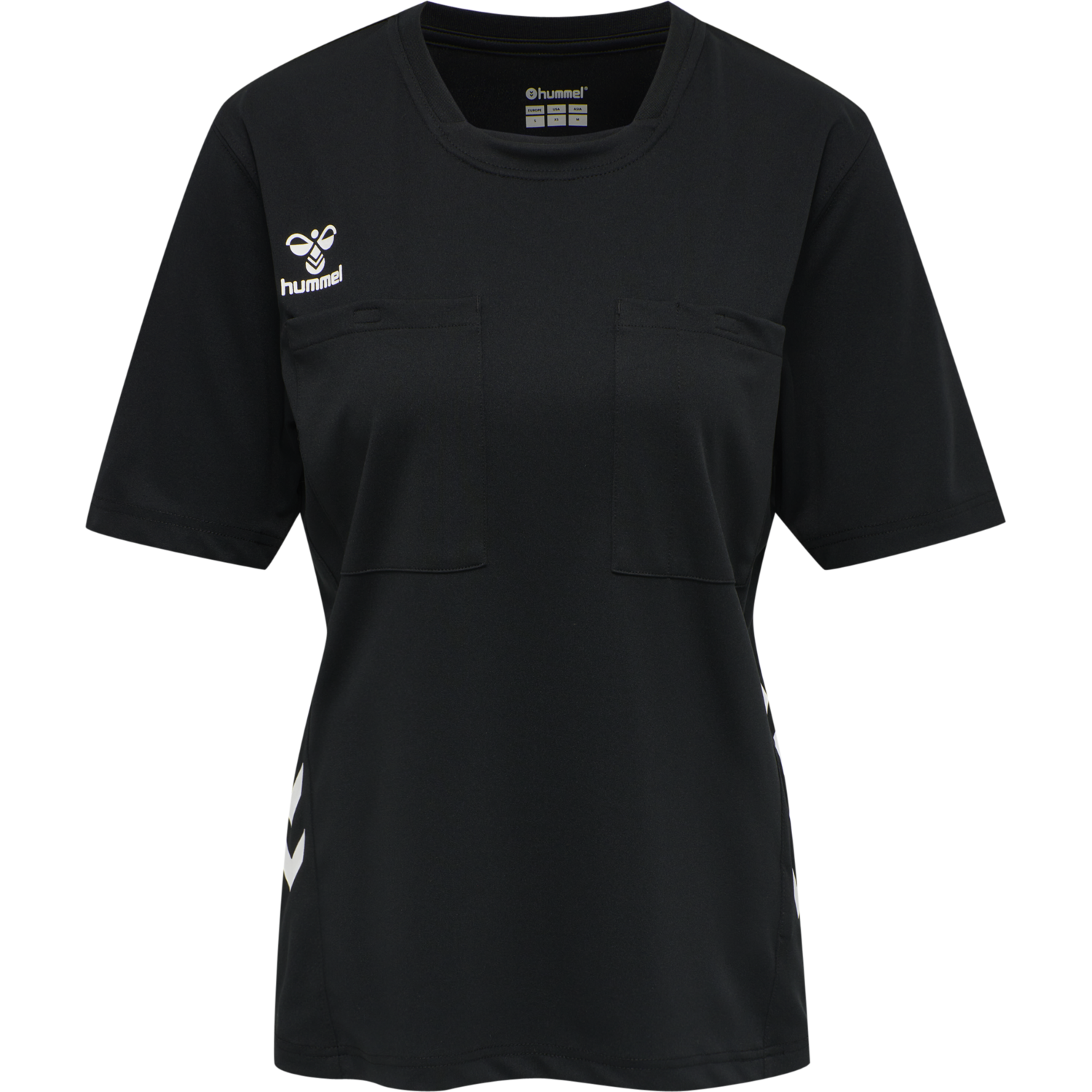 hmlREFEREE CHEVRON WO  JERSEY S/S, BLACK, packshot