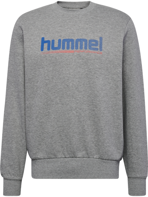 hmlGRAPHIC CREWNECK, GREY MELANGE, packshot
