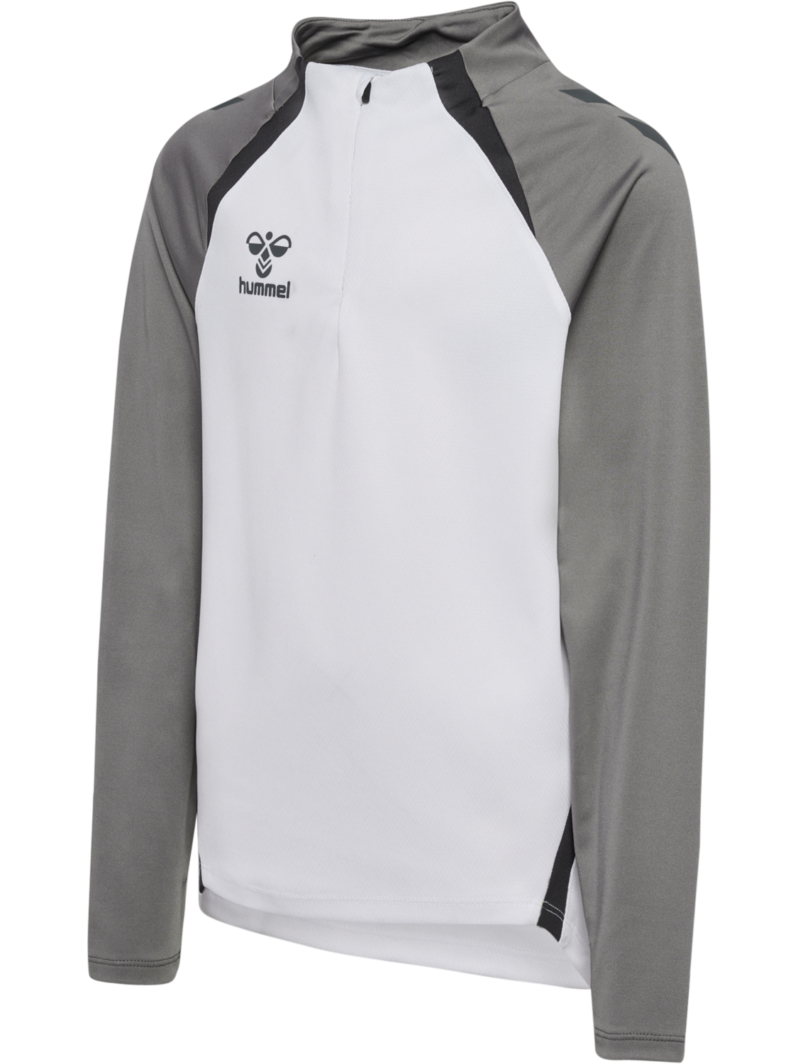 hmlLEAD 2.0 HALF ZIP KIDS, WHITE/STEEL GRAY, packshot