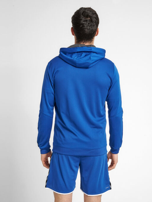 hmlAUTHENTIC POLY ZIP HOODIE, TRUE BLUE, model