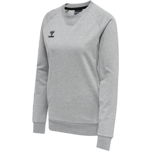 hmlMOVE GRID COTTON SWEATSHIRT WOMA, GREY MELANGE, packshot