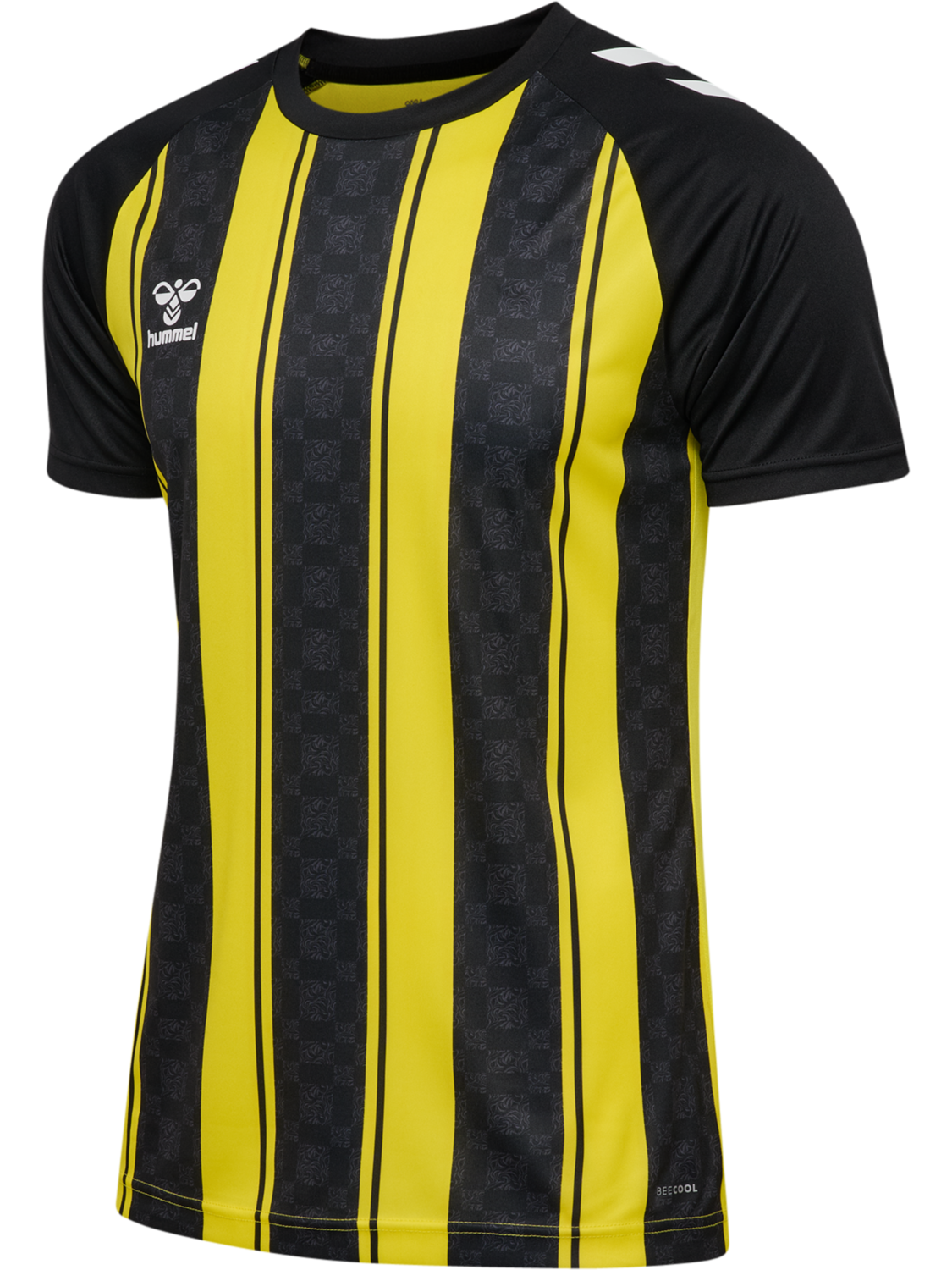 hmlMATCH STRIPED JERSEY S/S, BLAZING YELLOW/BLACK, packshot