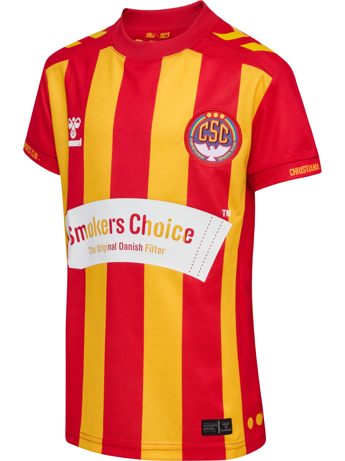 CSC 26/27 HOME JERSEY S/S KIDS, TRUE RED/SPORTS YELLOW W/SPONS, packshot