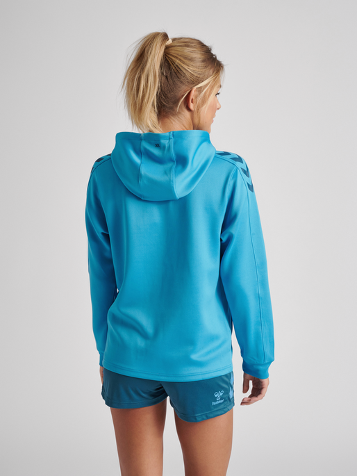 hmlCORE XK POLY SWEAT HOODIE WOMAN, BLUE DANUBE, model