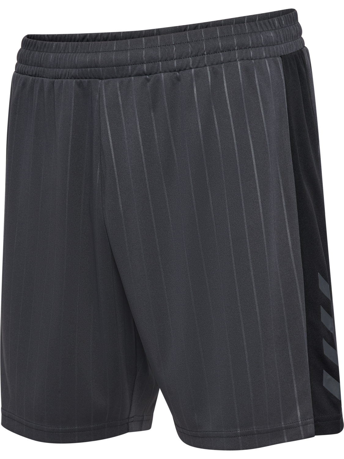 hmlPULSE STRIPE BLOCKED SHORTS, EBONY/BLACK, packshot