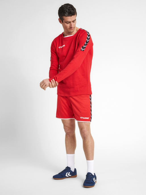 hmlAUTHENTIC TRAINING SWEAT, TRUE RED, model