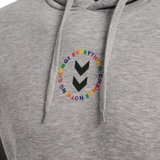 hmlEVERYTHING NOTHING HOODIE, GREY MELANGE hmlEVERYTHING NOTHING HOODIE, GREY MELANGE, packshot
