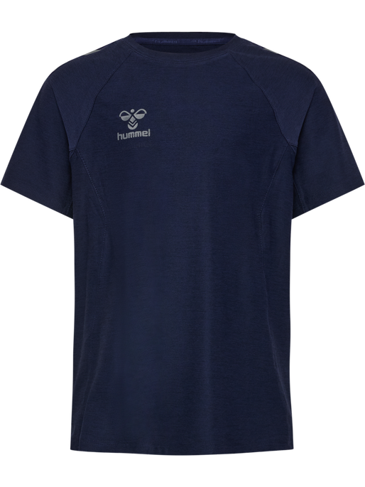 hmlCIMA 2.0 JERSEY S/S KIDS, MARINE MELANGE, packshot