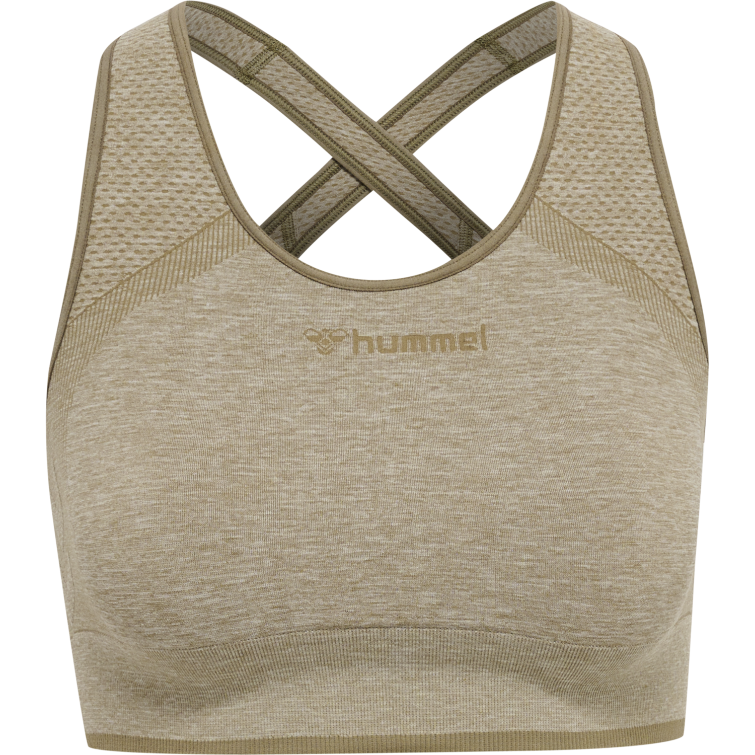 hmlMT UNA SEAMLESS SPORTS TOP, VETIVER MELANGE, packshot