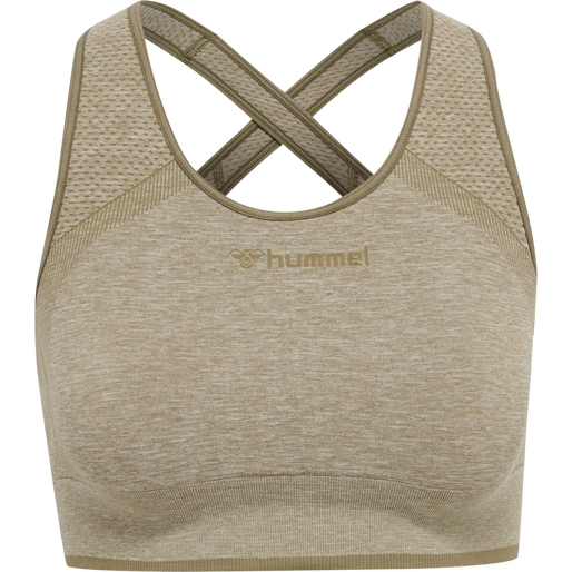 hmlMT UNA SEAMLESS SPORTS TOP, VETIVER MELANGE, packshot