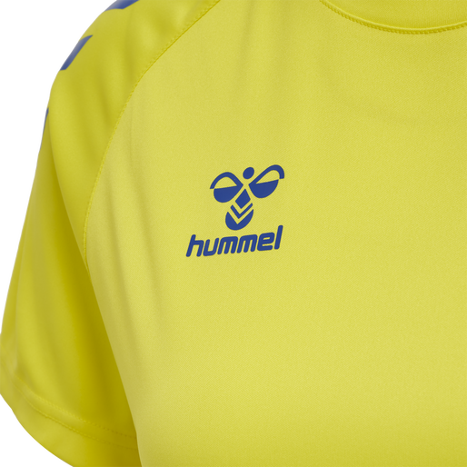 hmlCORE XK CORE POLY TEE  S/S WOMAN, BLAZING YELLOW/TRUE BLUE, packshot