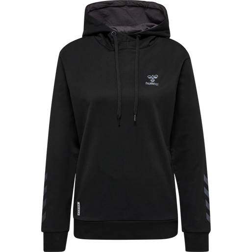 hmlOFFGRID COTTON HOODIE WO, JET BLACK/FORGED IRON, packshot