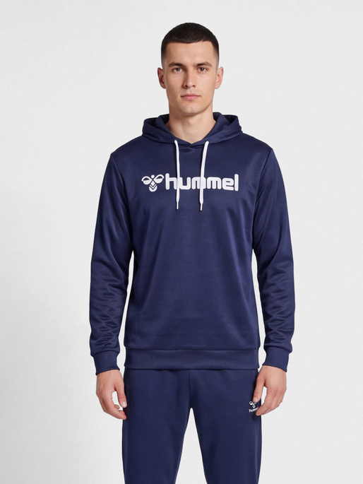 hmlLOGO HOODIE, MARINE, model