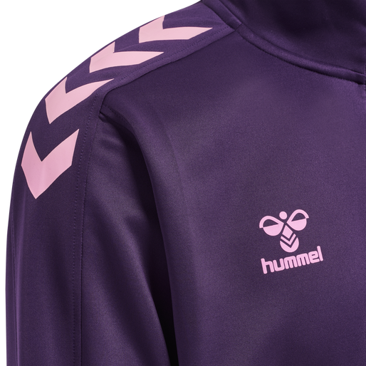 hmlCORE XK HALF ZIP POLY SWEAT, ACAI, packshot
