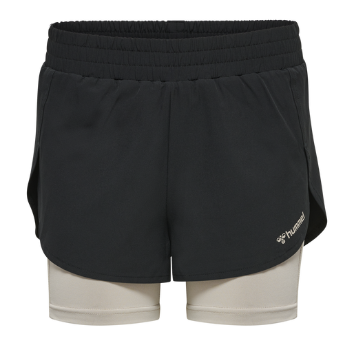 hmlMT TRACK 2 IN 1 SHORTS, BLACK, packshot